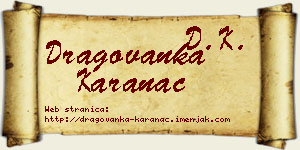 Dragovanka Karanac vizit kartica
